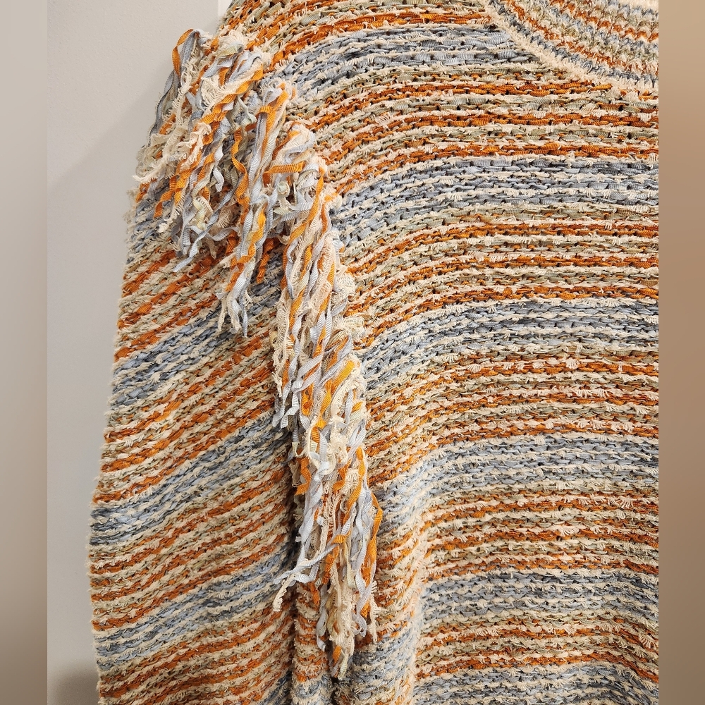 Ulla Johnson Orange And Blue Arquette Fringed Striped Sweater In Lily Size Small - Picture 9 of 14
